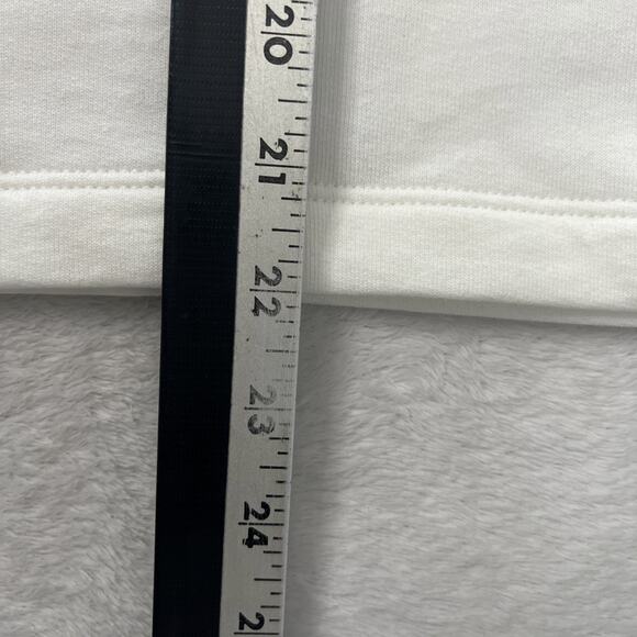 Madewell Womens Puff Sleeve Sweatshirt Ivory Medium Cropped Pullover Cotton Top - Picture 9 of 10